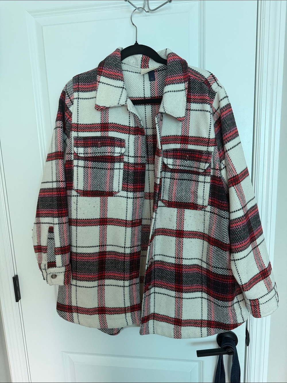 Universal Thread Red & White Plaid Shacket Jacket